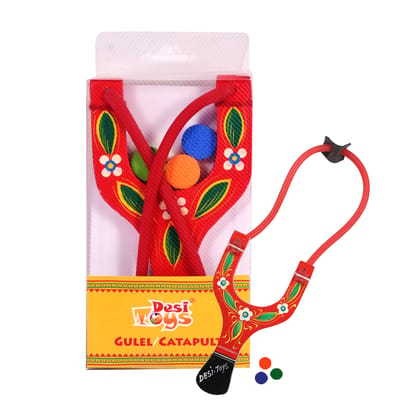 Desi Toys Gulel Slingshots | Catapult for Sports | Wooden Slingshot with Foam Balls | Traditional Outdoor Games | Classic Nostalgic Game | Made in India | Ideal for Trekking & Camping | for 14+ Kids