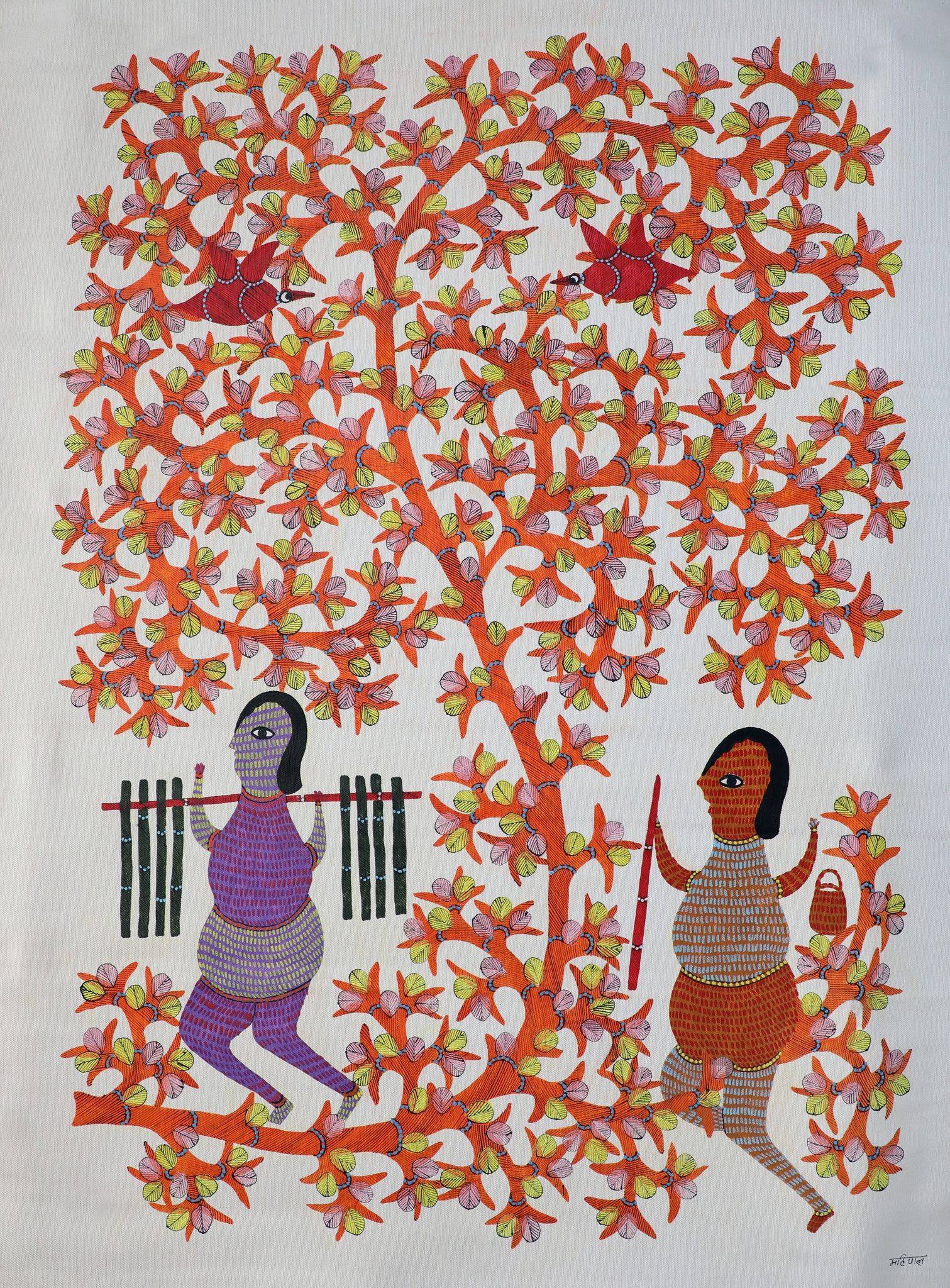 Tribes India Handmade Painting Gond Canvas 1TPNGNDMP05441