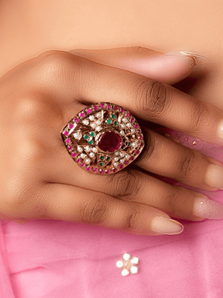 ruby and emerald jadau ring