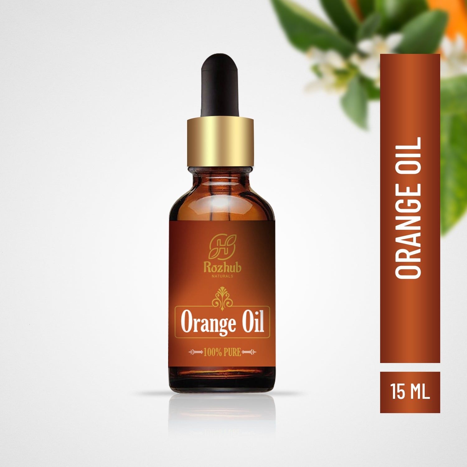 Rozhub Naturals Orange Essential Oils For Skin, Hair and Aromatherapy. 100% Pure, Natural and Undiluted - 15ml