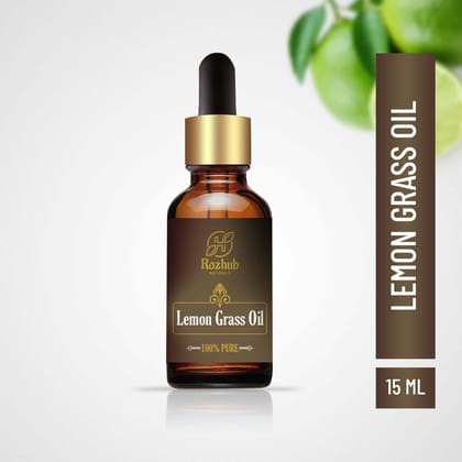 Lemon Grass Essential Oil - 100% Pure, Natural & Undiluted - 15ml by Rozhub Naturals