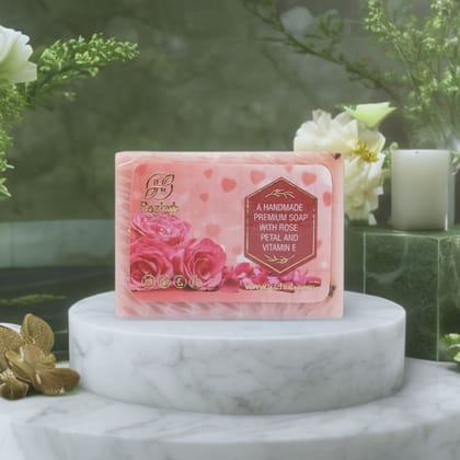 Rose Petal Handmade Bathing Bar with Vitamin E and Essential Oil - 100gm