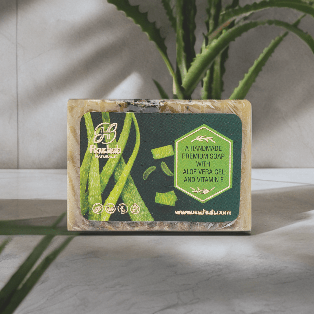 Aloevera Basil Handmade Bathing Soap for Youthful Glow 100gm