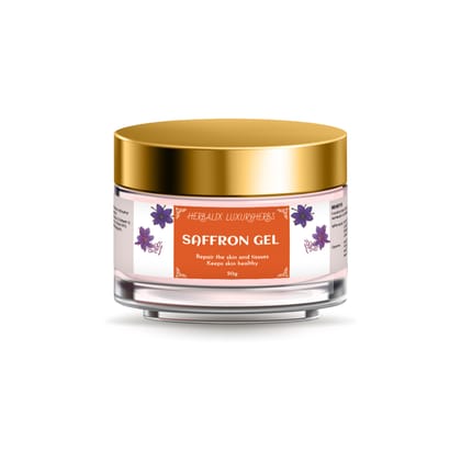 HERBALIX LuxuryHerbs Saffron Natural and organic Saffron Face Gel for Brightening for All Skin Types Minimises Pores and Blackheads For Women & Men 50GM