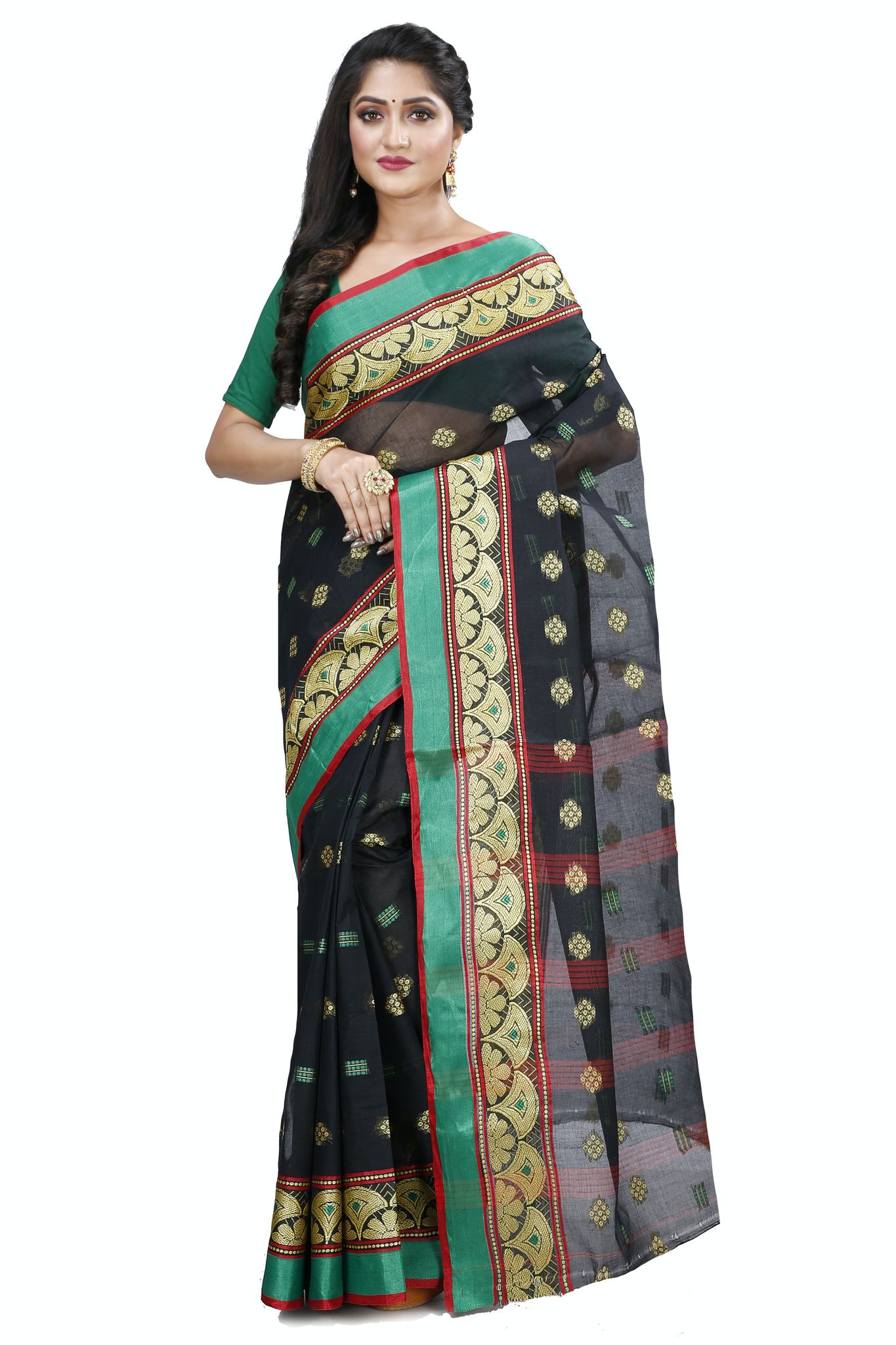 Bengal Cotton Tant Saree with Embroidery