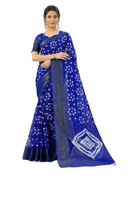 KHUSHBOO DESIGNERS Women's Solid Georgette 5.5 Meter Saree with Unstitched Blouse Piece (Blue).|