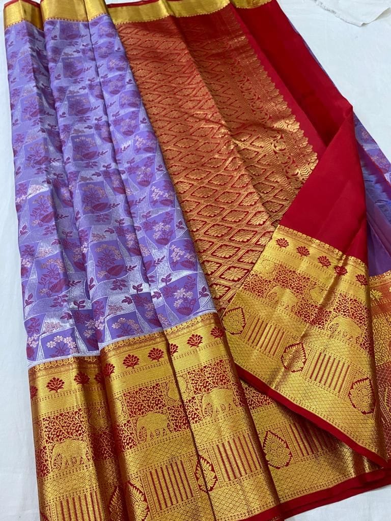 Pure Kanchipuram Digital printed Rich pallu and Tassels saree with Pure  Kanchipuram blouse (BYC-46618-6107) - sellURsaree.com