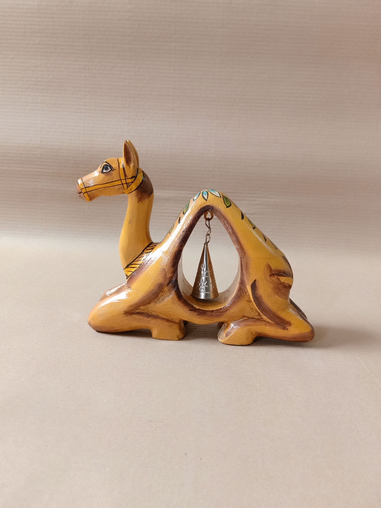 Vintage Hand Painted Wooden Sculpture Antique Camel Home living Decor