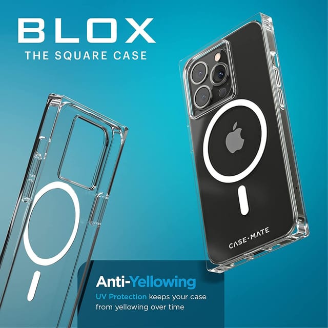 Case-Mate Apple iPhone 14 Pro Max MagSafe Compatible Blox Square Case -  Clear