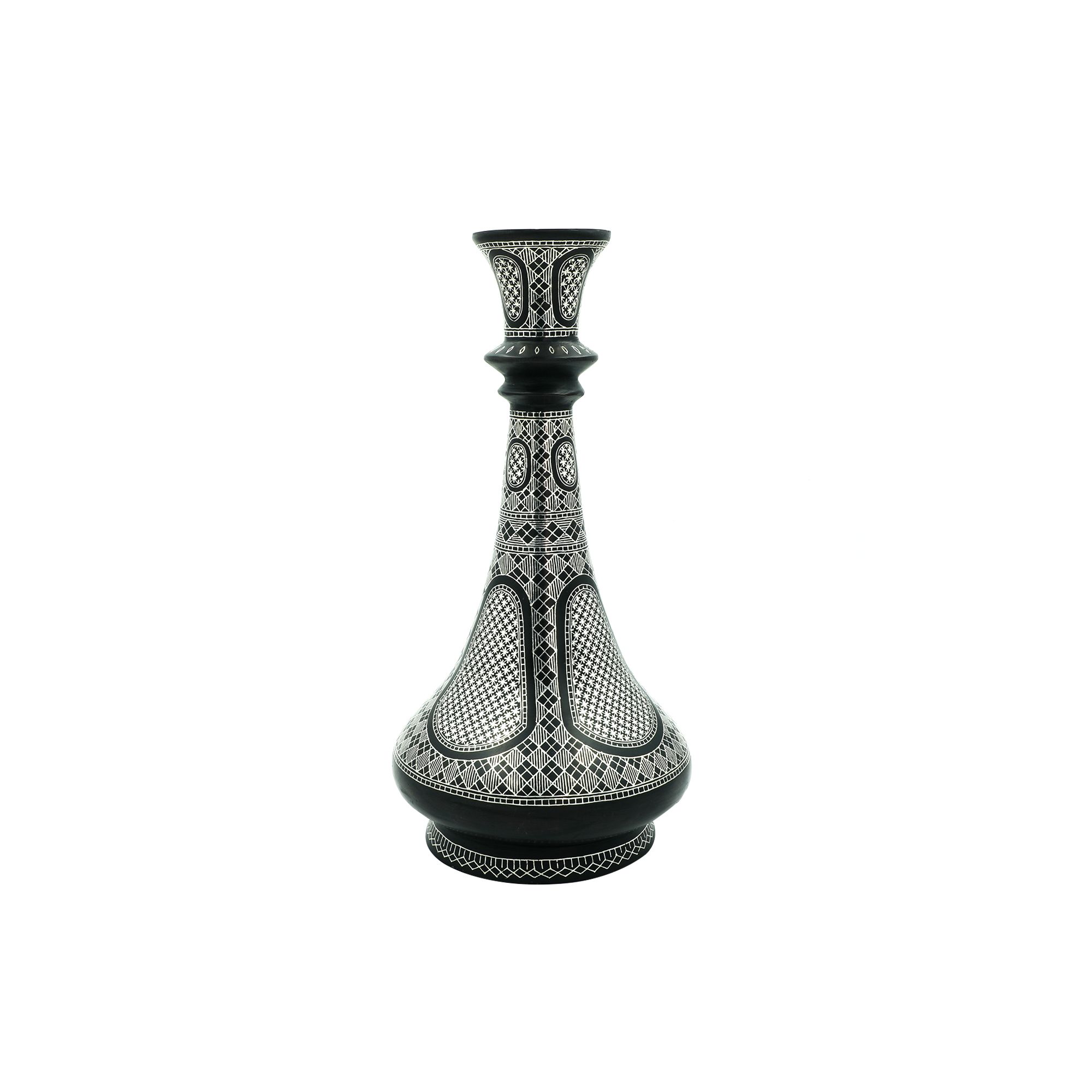 Bidri Shahnai Vase-Sheet Work