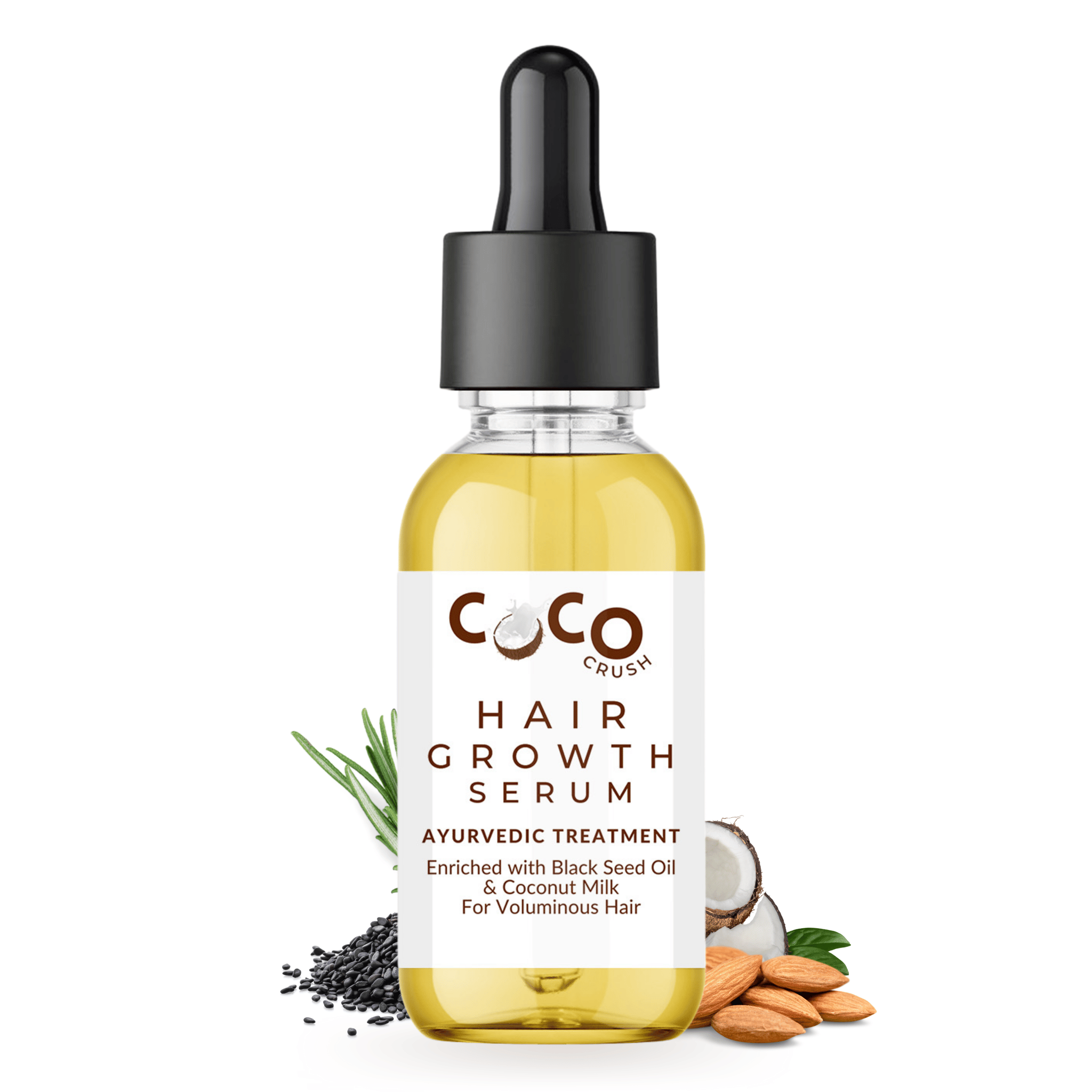 Coco Crush Ayurvedic Hair Growth Serum - Stop Hair Loss & Increase Volume Naturally