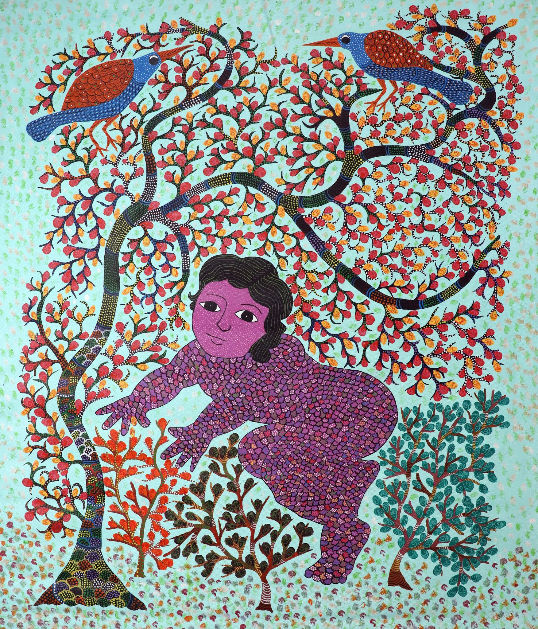 Tribes India Handmade Painting Gond Canvas 1TPNGNDMP06273