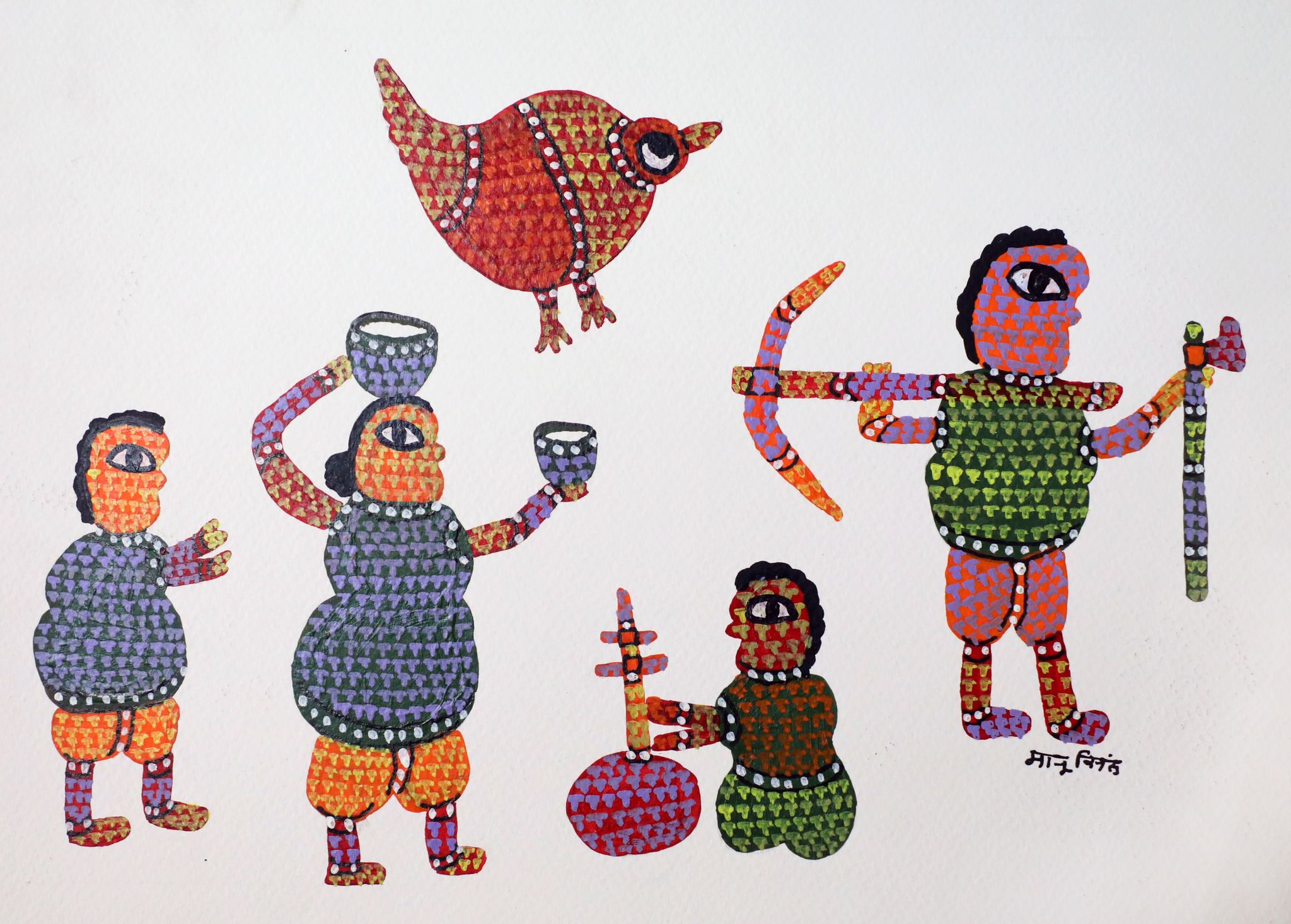 Tribes India Handmade Painting Gond Paper 1TPNOTPMP01830