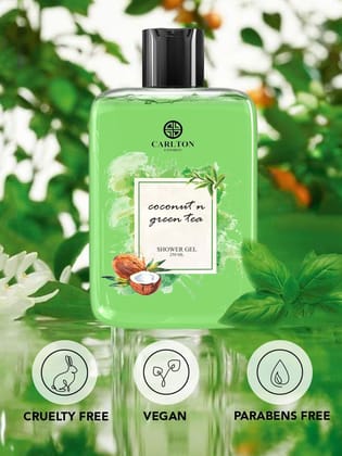 Carlton London Shower Gel Coconut & Green Tea Soft & Fresh Body Wash-250ml