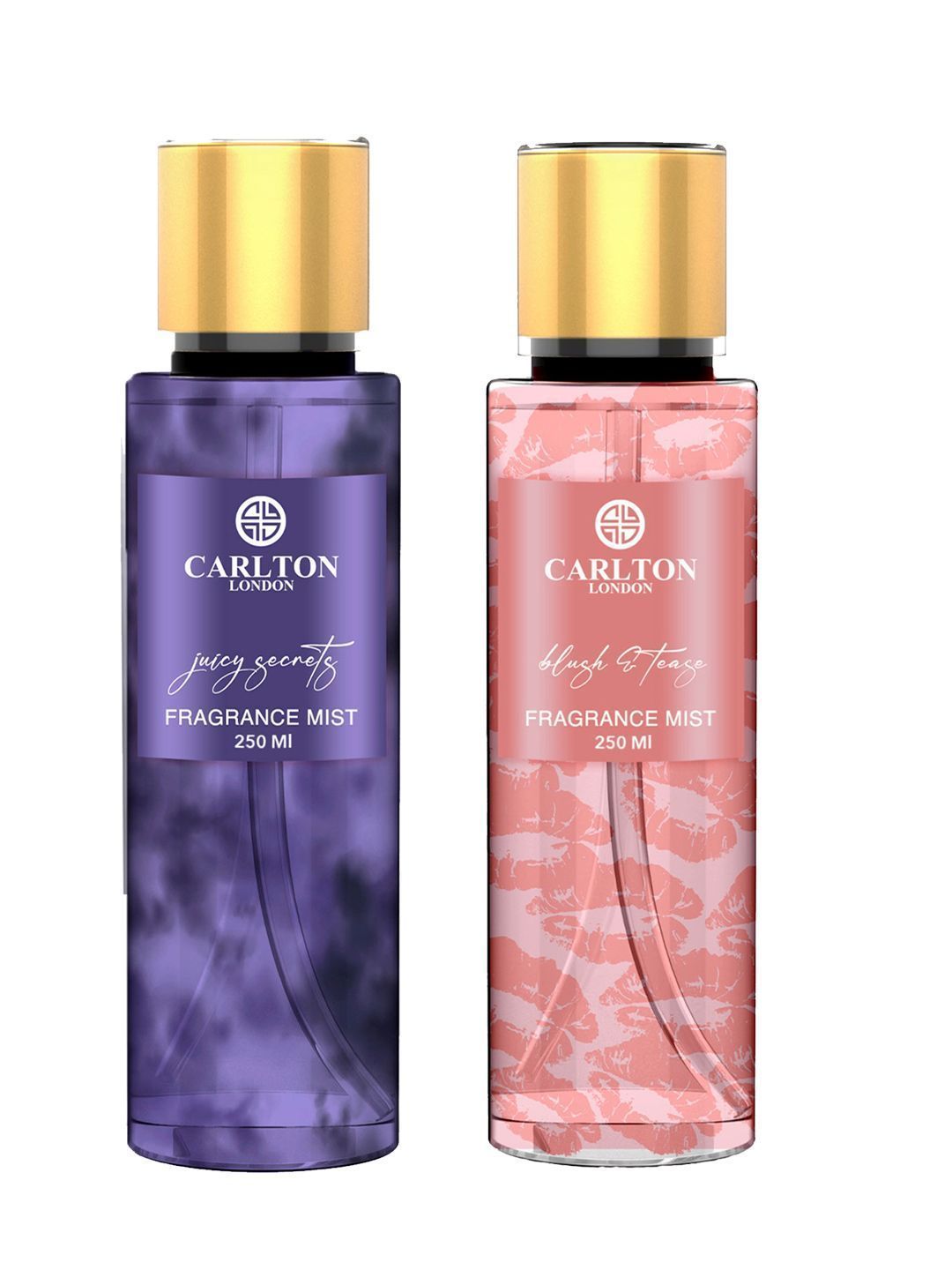 Carlton London Combo Women Juicy Secrets + Blush & Tease Body Mist - 250ml Each