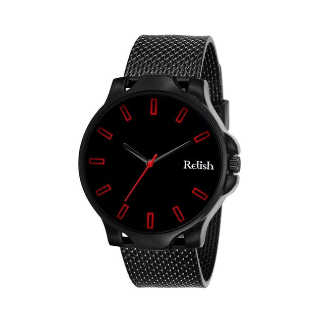 Buy Relish Relish Men Black Dial & Black Straps Analogue Watch at Redfynd