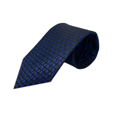 Cossess Premium Blue And Black Tie And Pocket Square