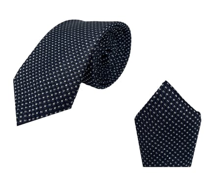 GREYKNOT Azure Dot Patterned Tie And Pocket Square For Men