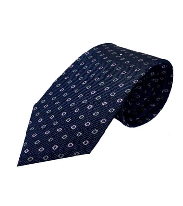 GREYKNOT Patterned Premium Blue Tie And Pocket Square For Men