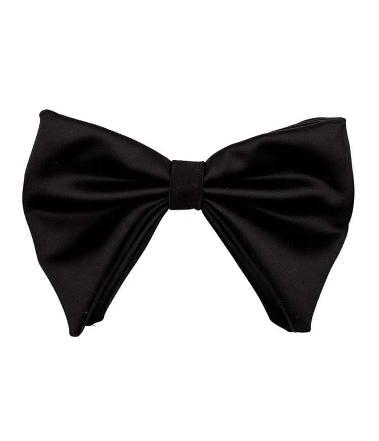 GREYKNOT premium solid essential big satin bow tie | handmade, pre- tied and adjustable bow tie