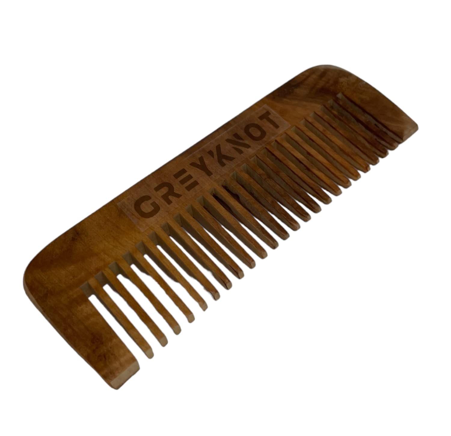 GreyKnot Hair Combs for Men and Women | Comb with big Tooth wooden Hair comb for hair growth | Handmade | Anti-Static Hair brush for all hair type| 100% natural