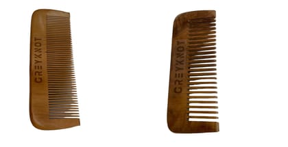 GreyKnot Hair Combs for Men and Women | Comb with big &fine Tooth wooden Hair comb for hair growth | Handmade | Anti-Static Hair brush for all hair type| 100% natural