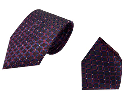 GREYKNOT Patterned Self Design Micro Fibre Tie And Pocket Square Combo For Men 15 Colors and types (00006)