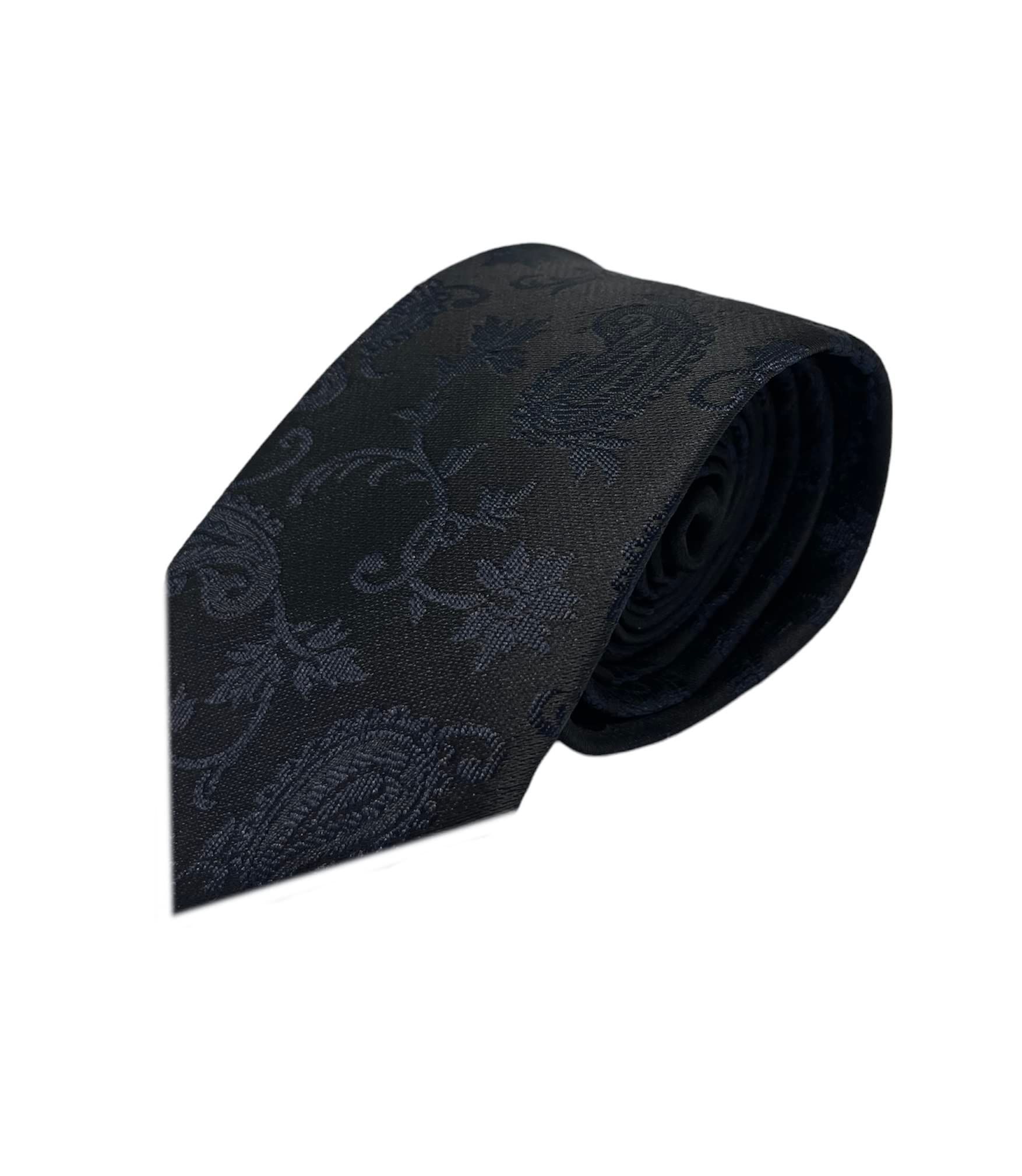 GREYKNOT Premium Self Design Tie And Pocket Square For Men