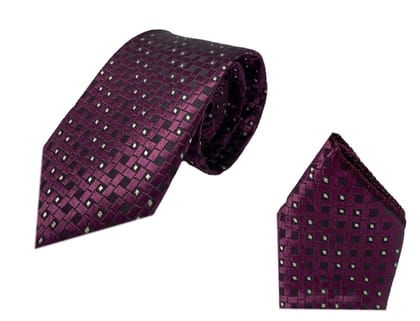 GREYKNOT Patterned Self Design Micro Fibre Tie And Pocket Square Combo For Men 15 Colors and types (00004)