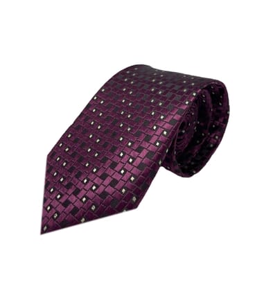 GREYKNOT Patterned Premium Tie And Pocket Square For Men | purple