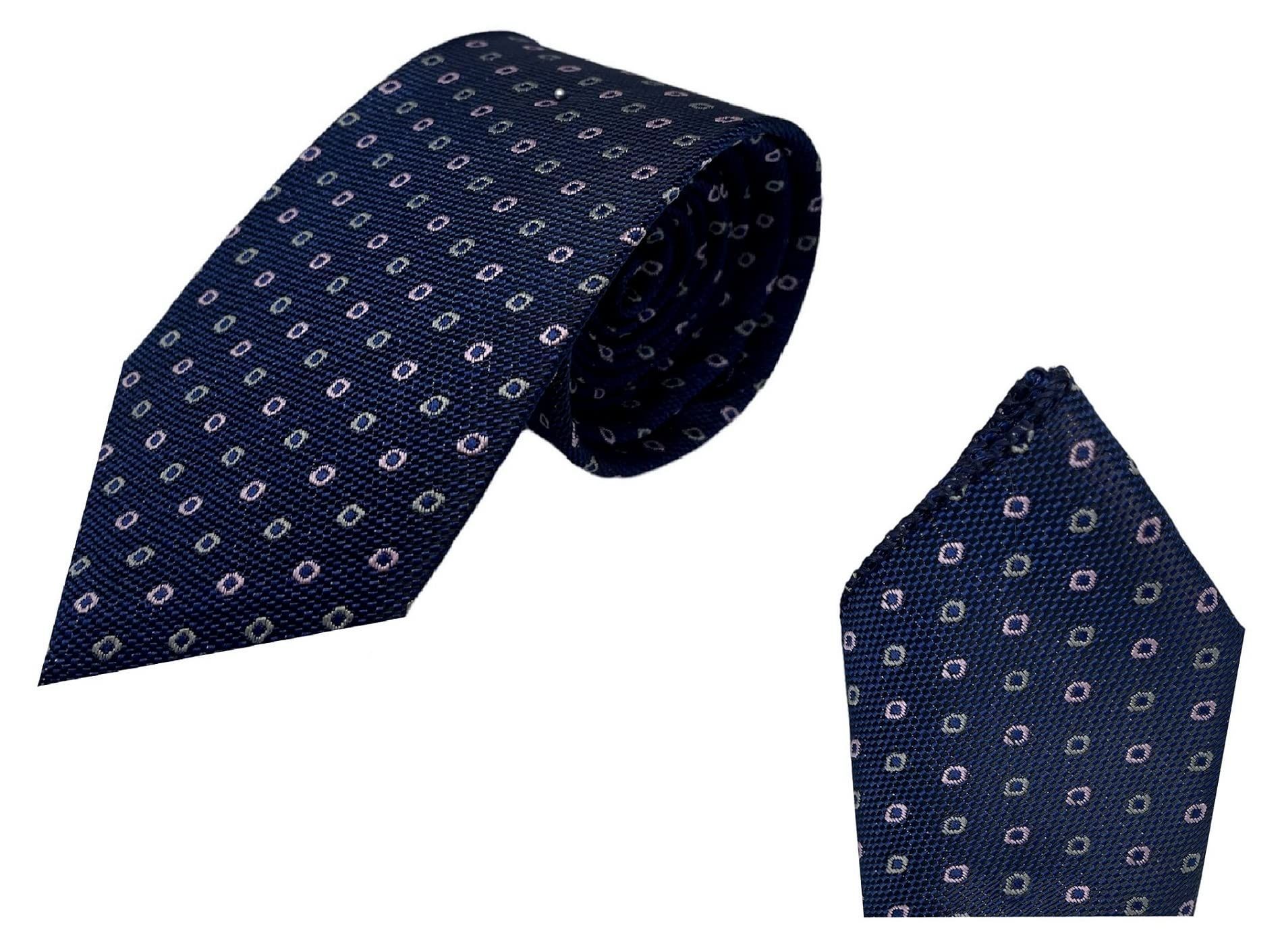 GREYKNOT premium tie collectioin with necktie and pocket square combination (blue)