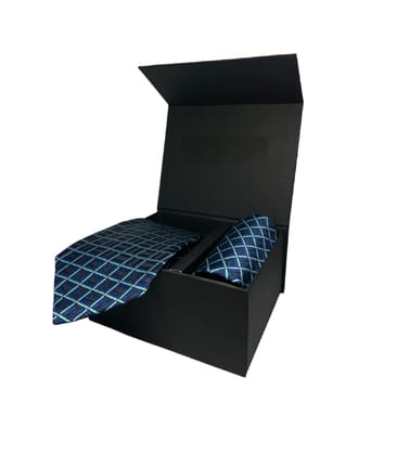 GREYKNOT premium tie collectioin with necktie and pocket square combination (blue 3)