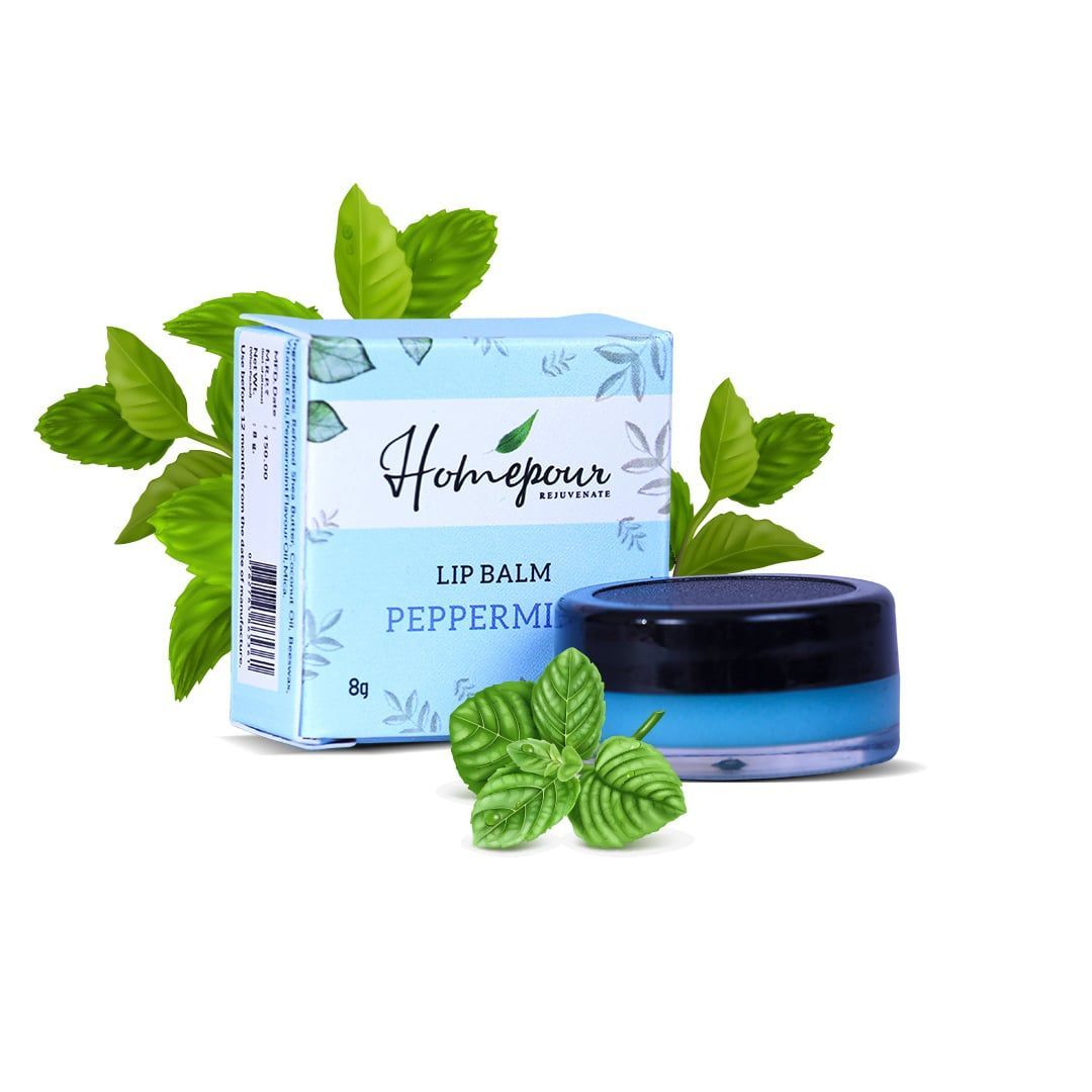 Homepour, Peppermint Lip Balm, 8g - Handmade Lip Balm