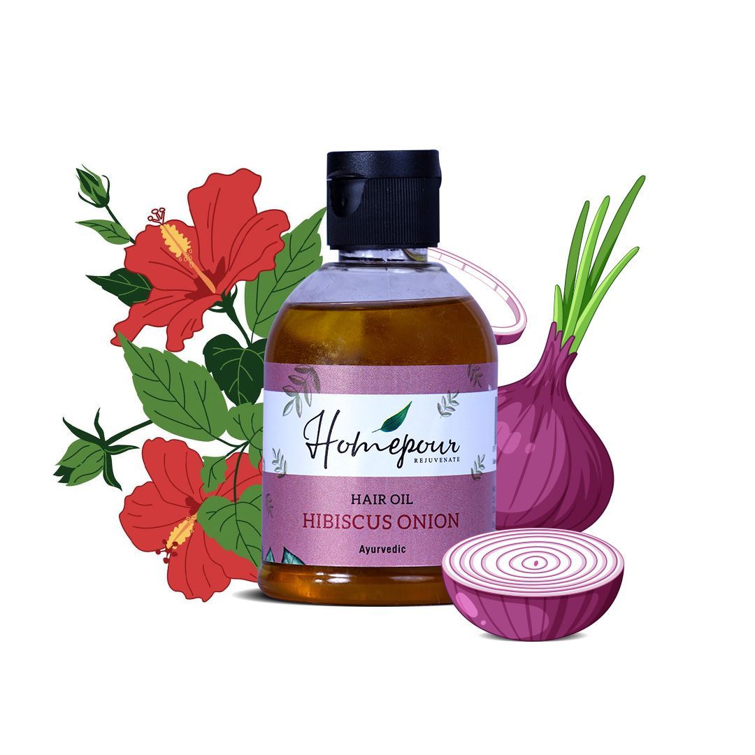 Homepour Hibiscus Onion Hair Oil, 150ml – Handmade Hair Oil