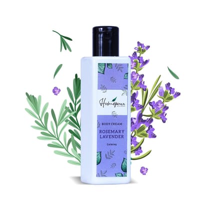 Homepour, Rosemary Lavender Body Cream - Calming, 200ml - Handmade Body Cream