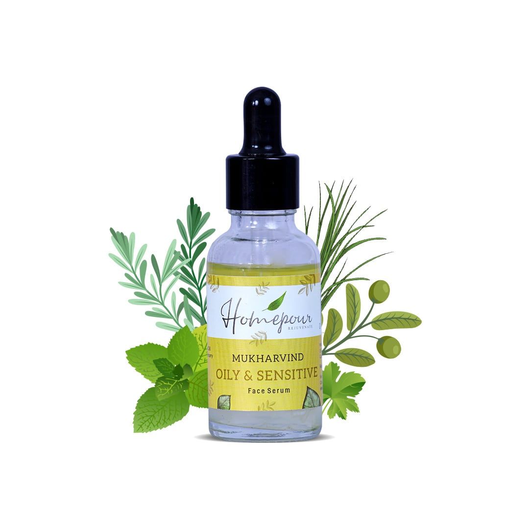 Homepour, Oily & Sensitive Face Serum, 30ml - Handmade Face Serum