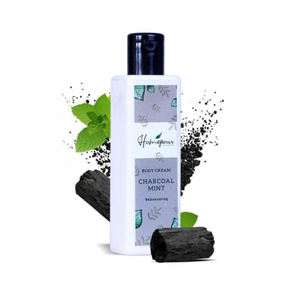 Homepour, Charcoal Mint Body Cream – Rejuvenating, 200ml - Handmade Body Cream