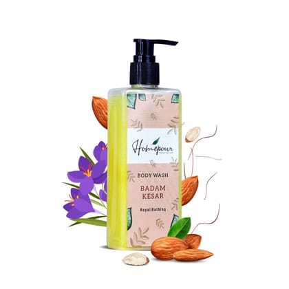 Homepour, Badam Kesar Body Wash - Royal Bathing, 250ml - Handmade Body Wash