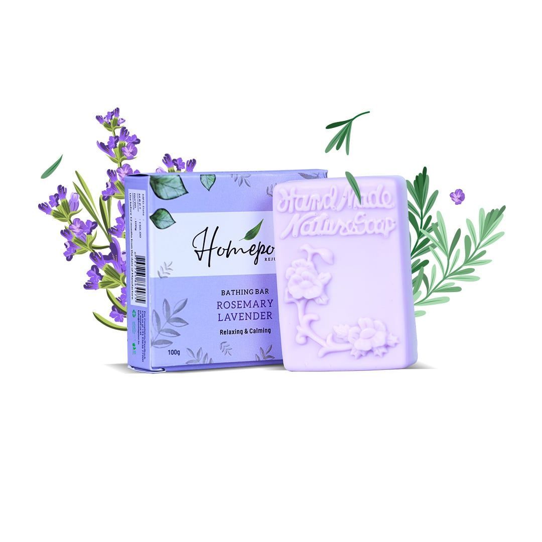 Homepour, Rosemary & Lavender Soap - Relaxing & Calming, 100g - Handmade Soap