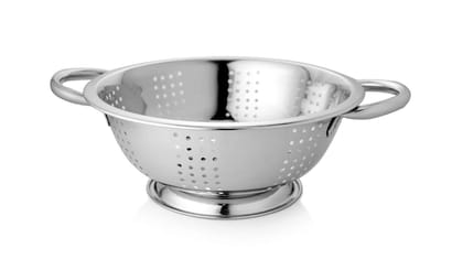 Vinayak Stainless Steel Strainer, Colander, Sieves 1500 Ml Dia 20.5 cm with Pudding and Handle