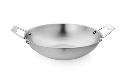 Vinayak International SS Stainless Steel Kadai/Wok, Dia 26.7 cm, 2600 ml, Silver