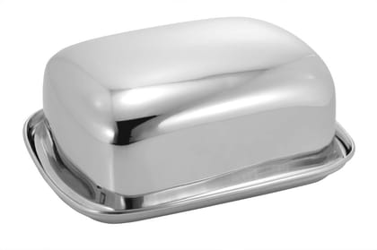 Vinayak Stainless Steel Butter Dish, Butter Pot, Butter Case 1 Set - 1 Top with 1 Tray Capacity - 500 Gram