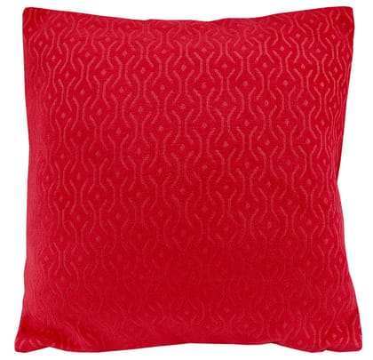 Kirti Finishing | Red Jacquard Cushion Cover 16 inches