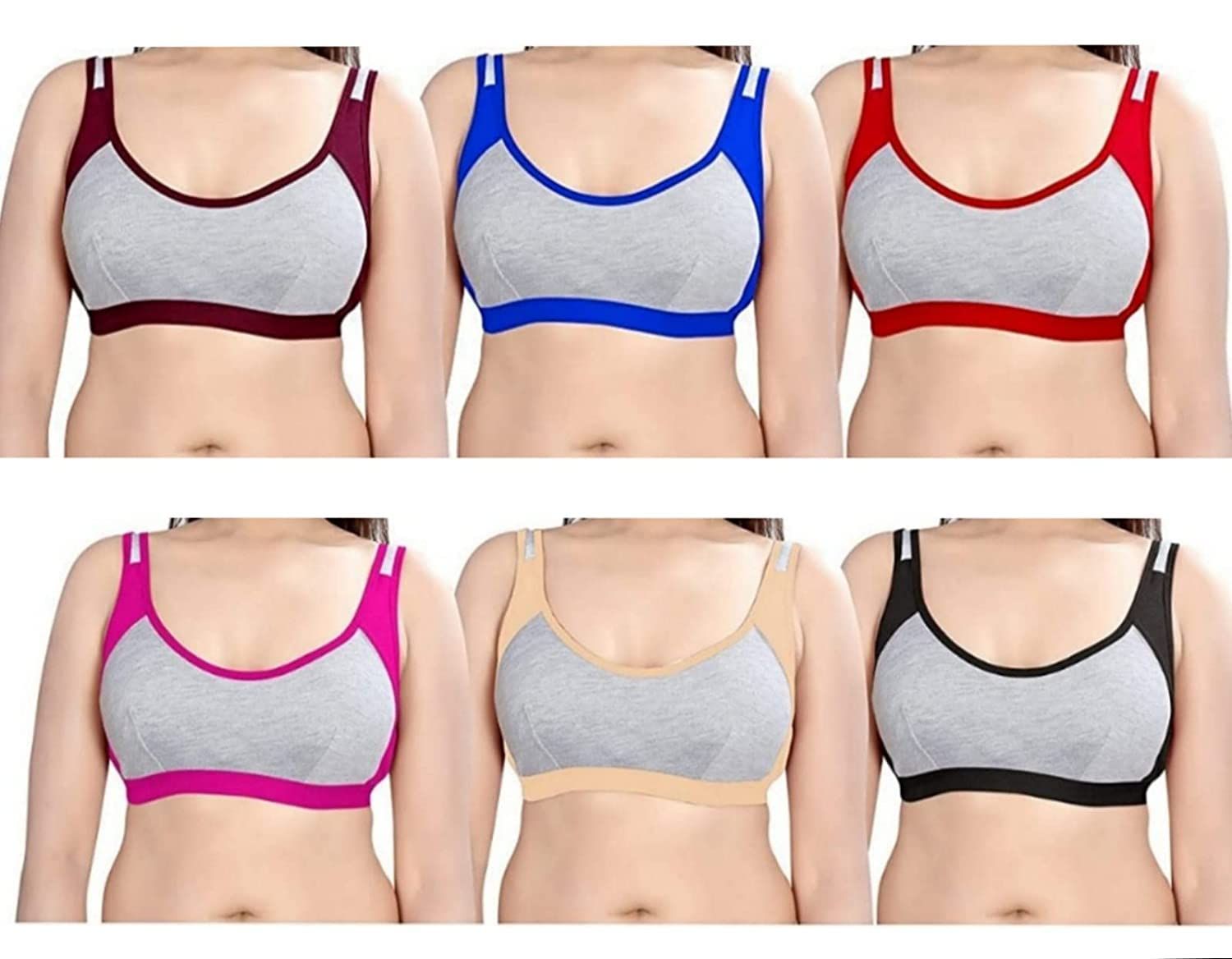 6 Sports Non Padded Bra Pack