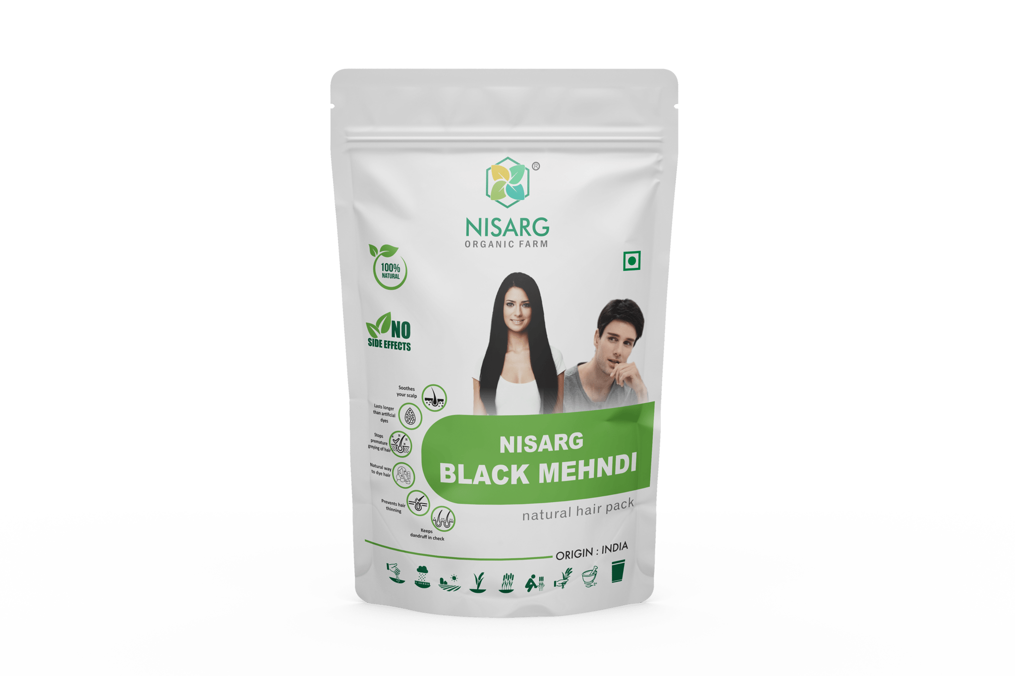 Nisarg Organic Herbal Black Mehndi Powder 50g