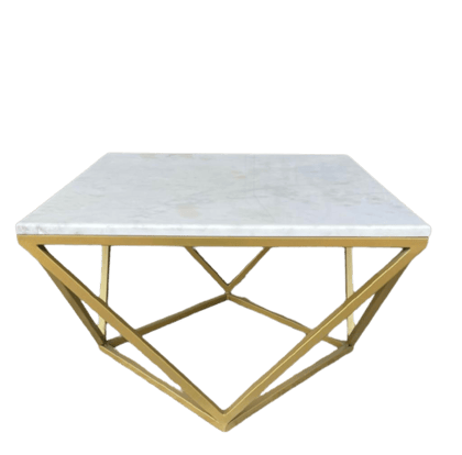 Marble Top Iron Base Coffee Table