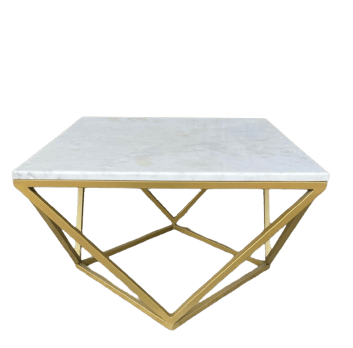 Marble Top Iron Base Coffee Table