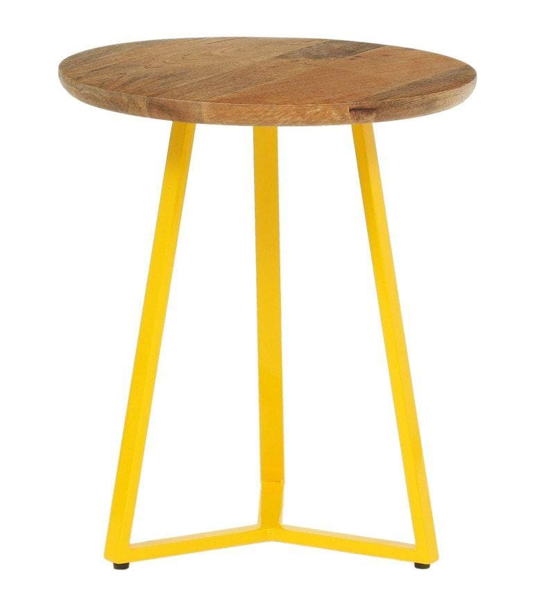 Wooden Top Iron Base Stool