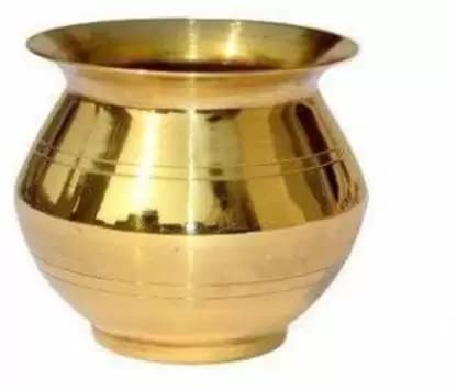 DOKCHAN Indian Pure Brass Golden Color lota for use Pooja, Home,  Temple/Brass lota (Kalash) for ganga jal/Diwali Festival use Brass lota