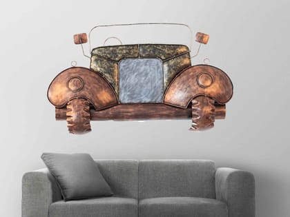 Kezevel Jeep Metal Wall Decor - Artistic Metallic Jeep Wall Art Decor in Antique Bronze and Green Finish for Home Decor - Size 121.9X17X71.1 CM